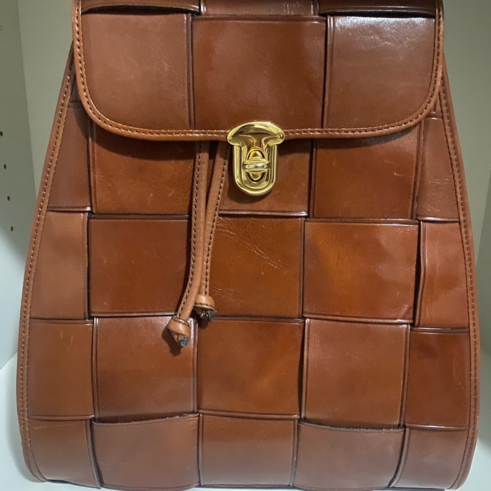 Weave Leather Backpack - Picture 2 of 7